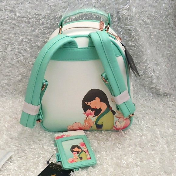 NWT Loungefly Mulan mini backpack and cardholder set - Picture 2 of 16
